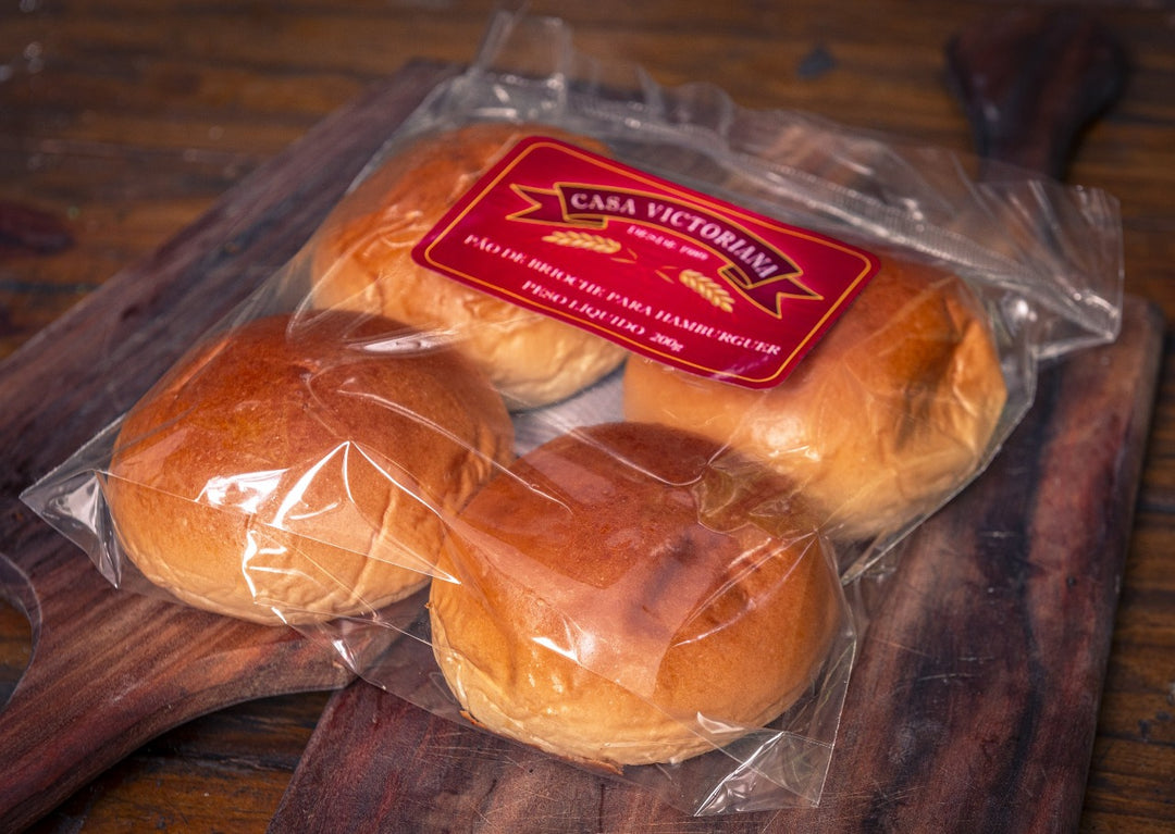 Pão de Brioche para Burger - Casa Victoriana - pacote com 4 unidades